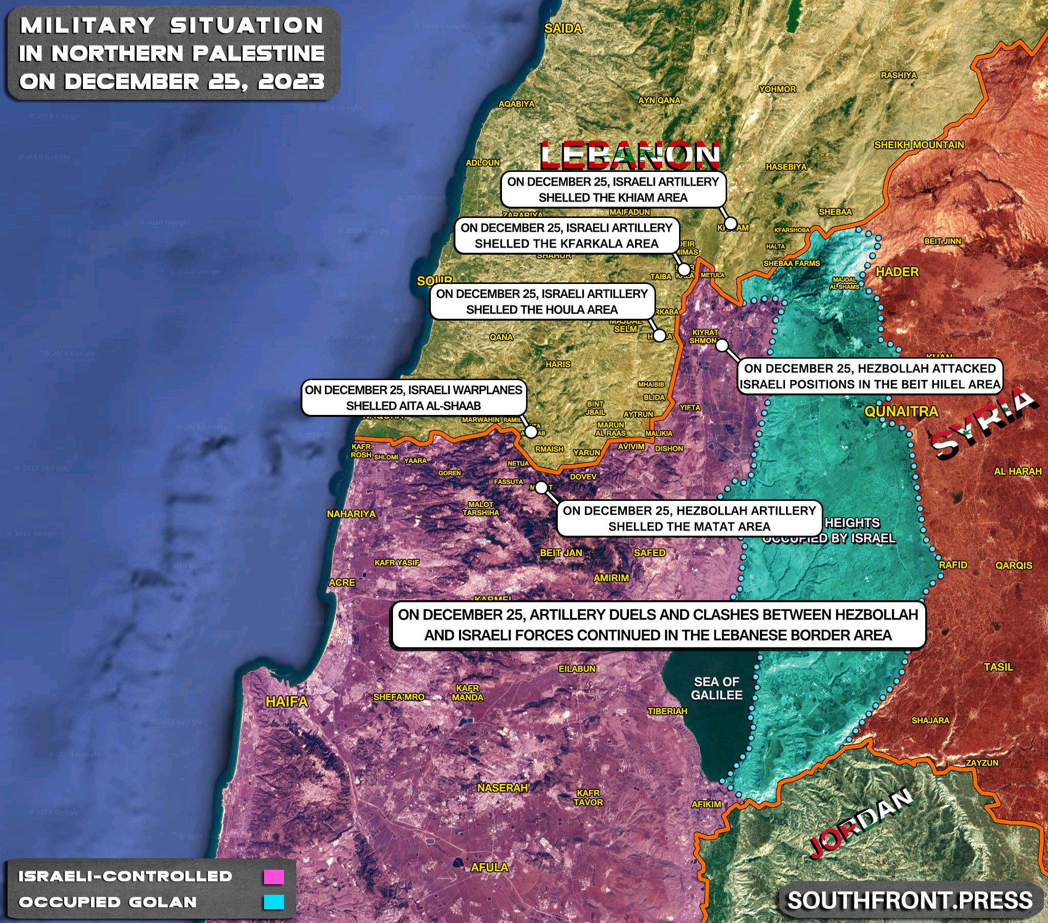 Military Situation In Palestine On December 25, 2023 (Map Update)