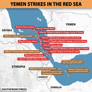 Attacks On Vessels In Red Sea From November 19, 2023 (Map Update)