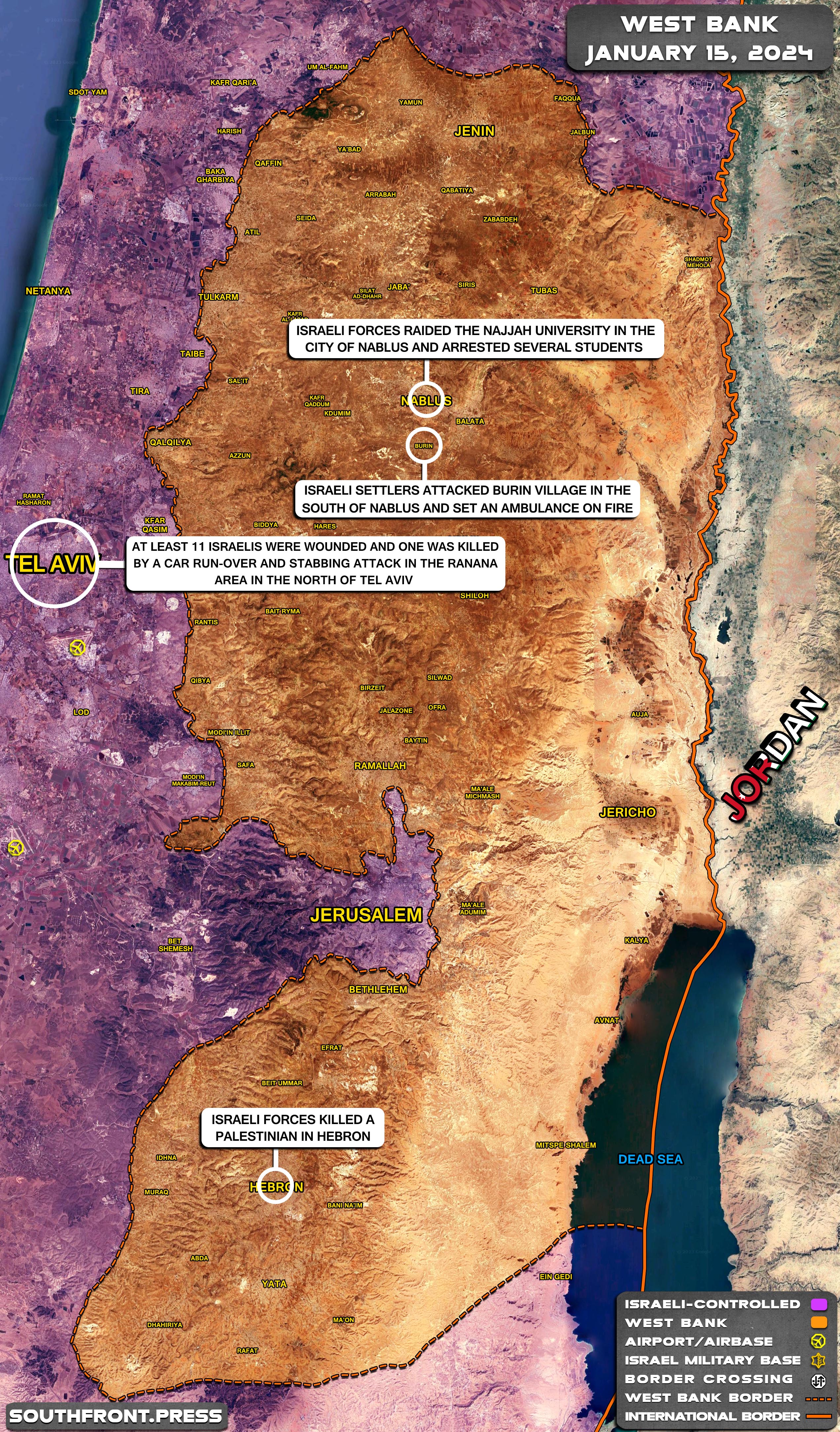 Military Situation In Palestine On January 15, 2024 (Map Update)