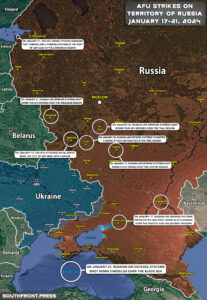 Ukrainian Drone Strikes On Russia Between 17th And 21st of January 2024