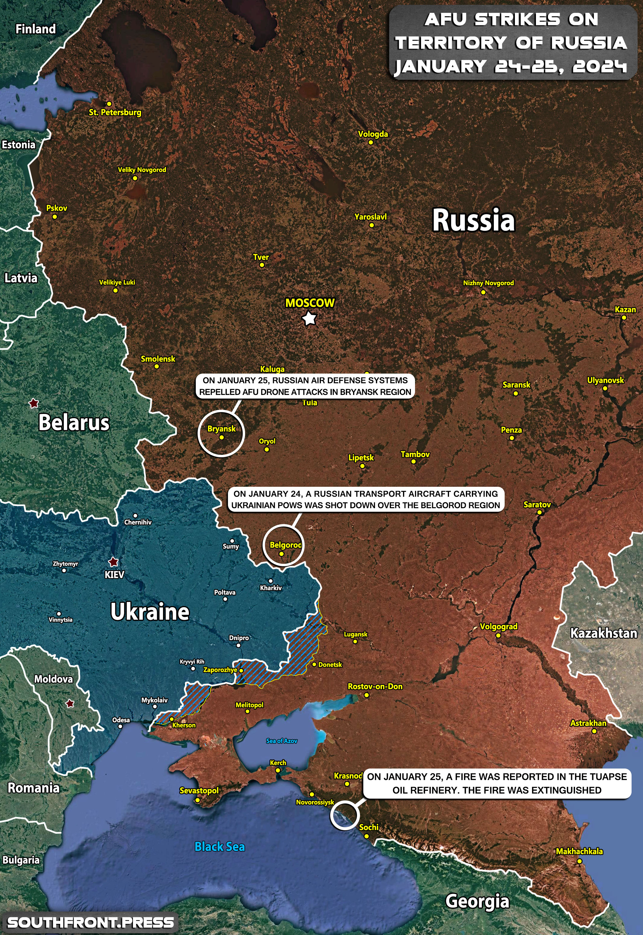 AFU Strikes On Territory Of Russia On January 24-25, 2024