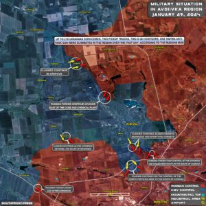 Russian Forces Advance in Avdeevka And Mariinka Areas In Donbass (Map Update On January 29, 2024)