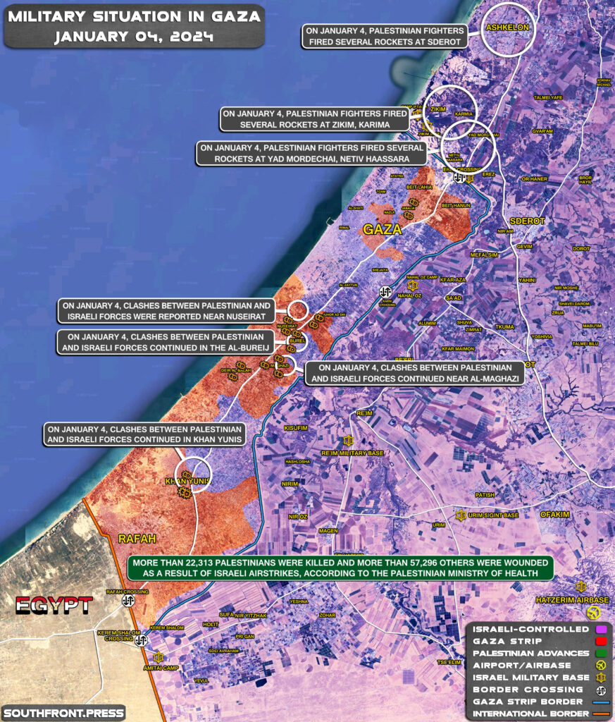 Military Situation In Palestine On January 4, 2024 (Map Update)