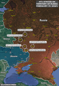 33 Ukrainian UAVs Intercepted In Russian Rear On Nigh Of February 17, 2024 (Map Update)