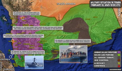 Military Situation In Yemen On February 1, 2024 (Map Update)