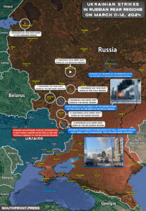 Ukrainian Ground Attacks And Drone Strikes On Russian Territory On March 12, 2024 (Map Update)