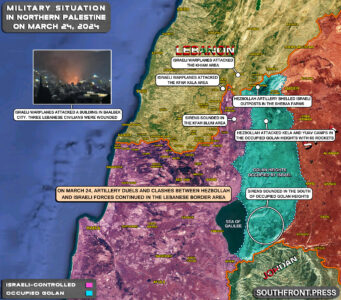 Military Situation On Israeli-Lebanese Border On March 24, 2024 (Map Update)