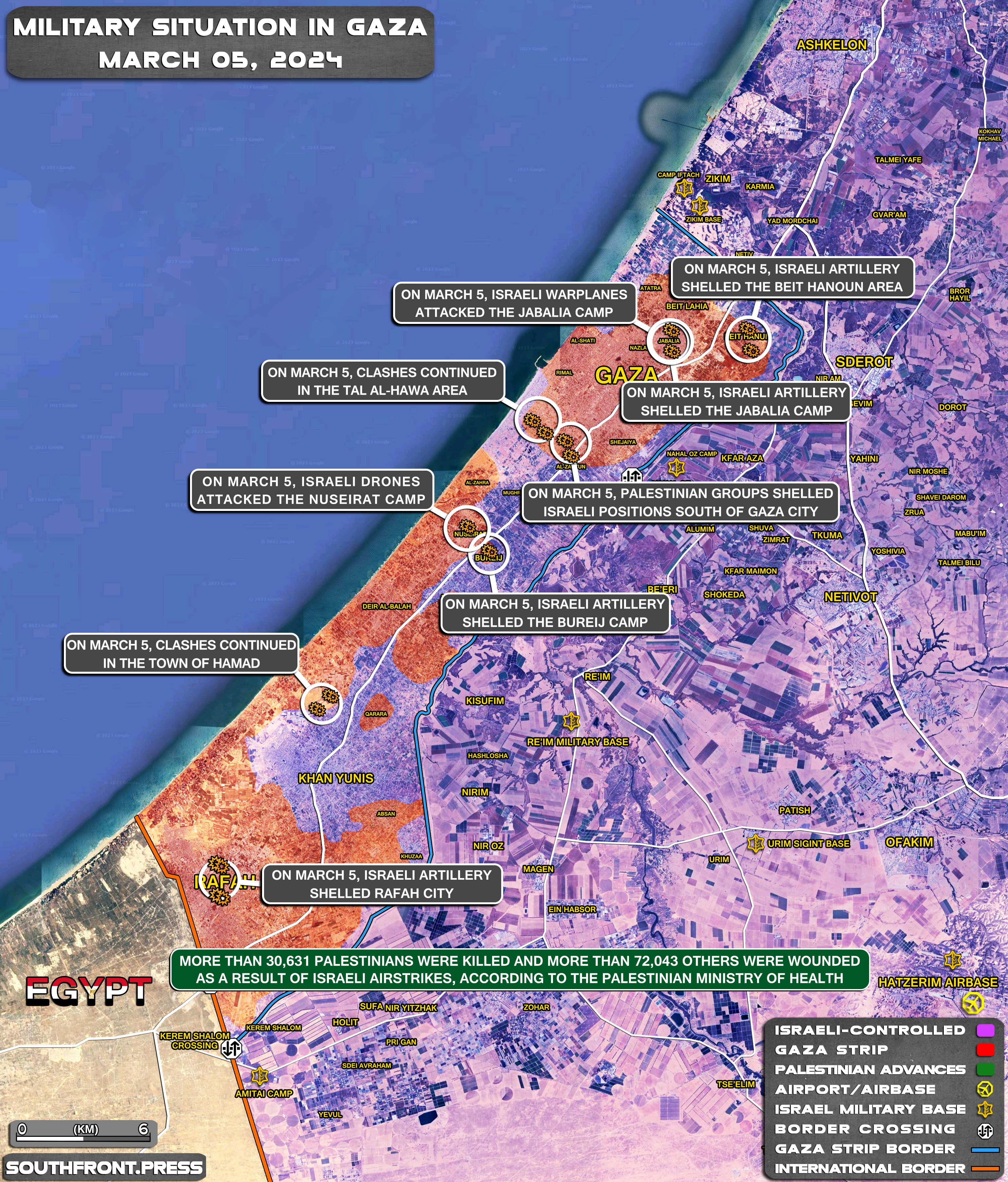 Gaza Map Now Military Situation In Gaza Strip On March 5, 2024 (Map Update)