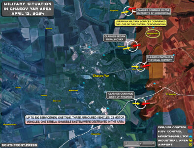 Military Situation In Chasov Yar On April 13, 2024 (Map Update)