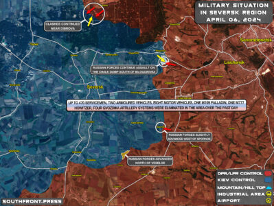 Russian Forces Advance In Artyomovsk, Avdeevka, Seversk Directions (Map Update On April 6, 2024)