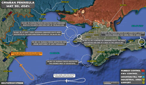 In Map: Russian Forces Repel Increasing Drone And Missile Attacks On Crimea On May 29-30, 2024