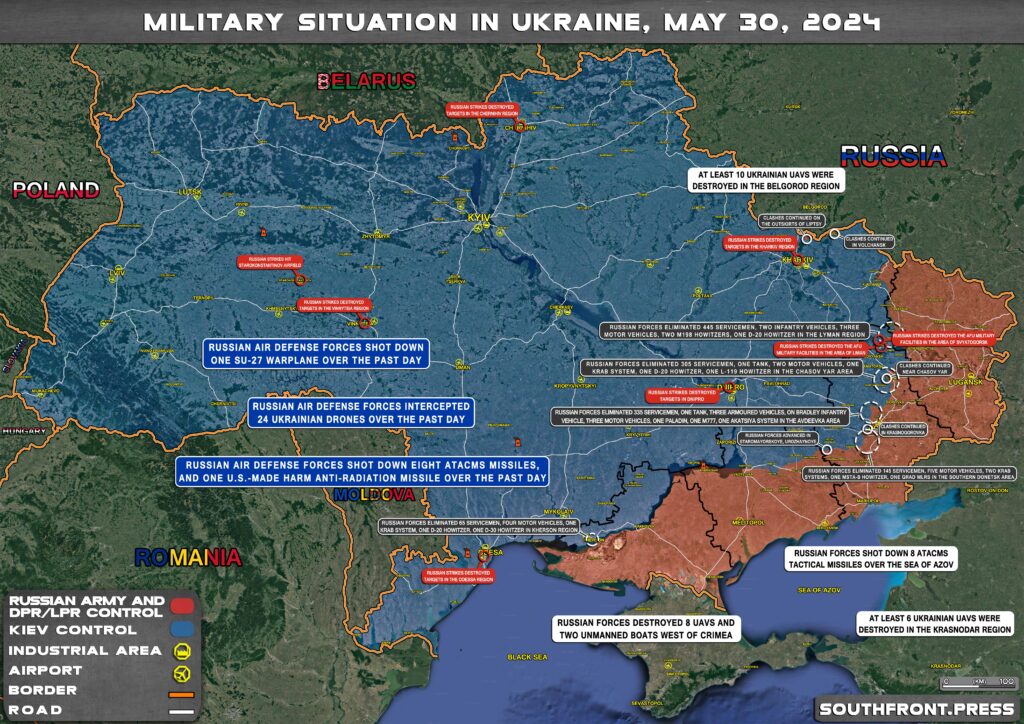 Ukraine Ma Military Situation On Ukrainian Frontlines On May 30, 2024 (Map Update)