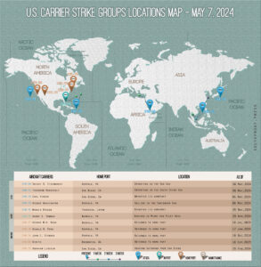 Locations Of US Carrier Strike Groups – May 7, 2024