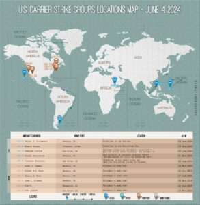 Locations Of US Carrier Strike Groups – June 4, 2024