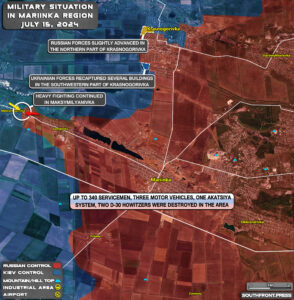 Military Situation On Ukrainian Frontlines On July 15, 2024 (Maps Update)