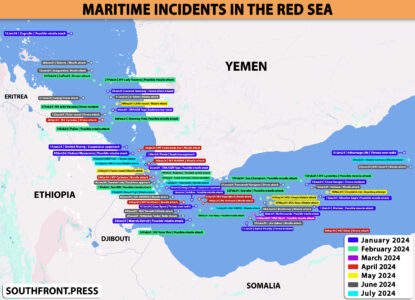 Maritime Incidents In The Red Sea From January 1, 2024 To July 17, 2024 (Map Update)