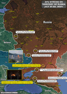 Ukrainian Attacks On Territory Of Russia On July 22, 2024 (Map Update)