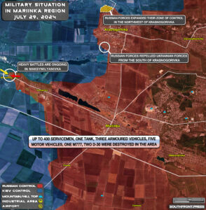 Military Situation On Ukrainian Frontlines On July 29, 2024 (Maps Update)