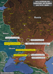 Ukrainian Attacks On Territory Of Russia On July 9, 2024 (Map Update)