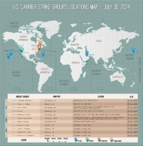 Locations Of US Carrier Strike Groups – July 30, 2024