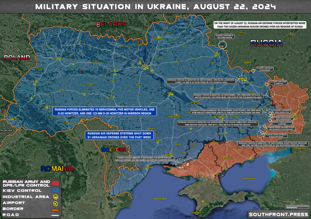 Military Situation On Ukrainian Frontlines On August 22, 2024 (Map Update)