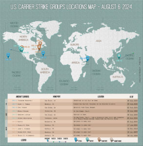 Locations Of US Carrier Strike Groups – August 6, 2024