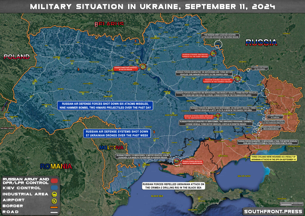 Military Situation In Russian Kursk Region And On Ukrainian Frontlines On September 11, 2024 (Maps Update)