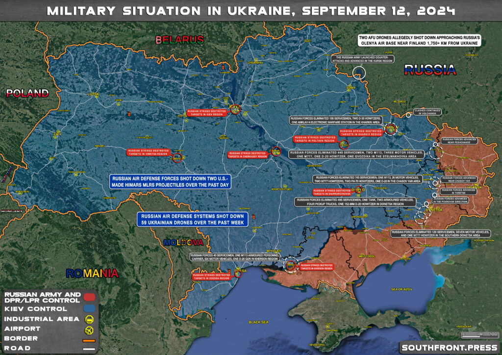 Military Situation In Russian Kursk Region And On Ukrainian Frontlines On September 12, 2024 (Maps Update)