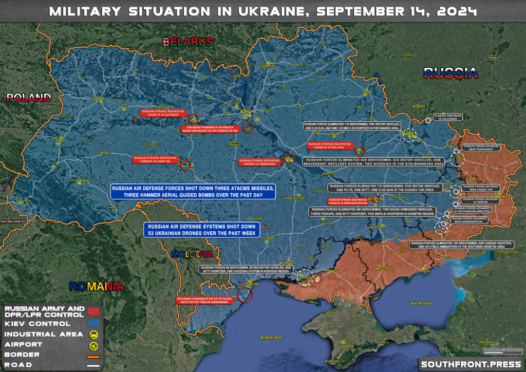 Military Situation In Russian Kursk Region And On Ukrainian Frontlines On September 14, 2024 (Maps Update)