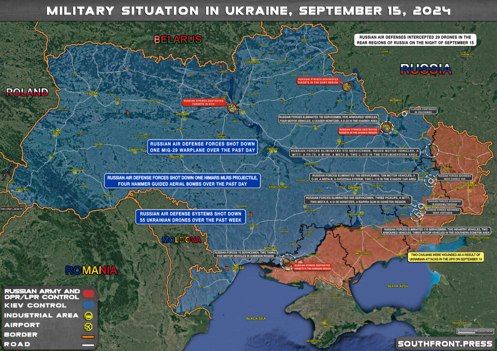 Military Situation In Russian Kursk Region And On Ukrainian Frontlines On September 15, 2024 (Maps Update)