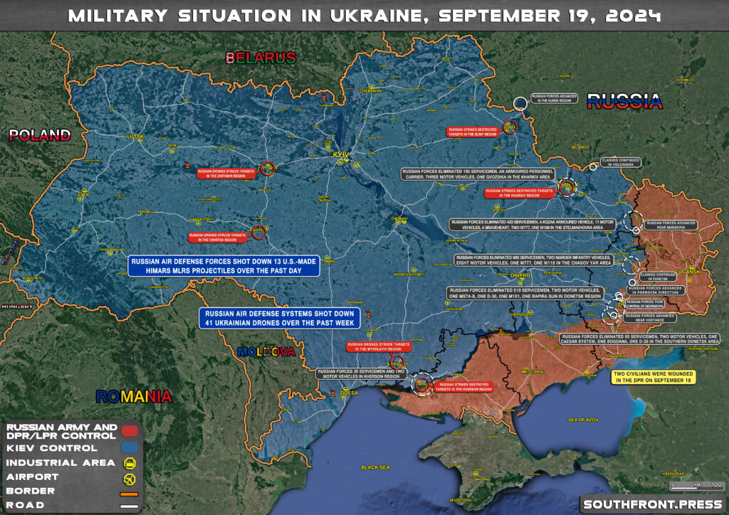 Military Situation In Russian Kursk Region And On Ukrainian Frontlines On September 19, 2024 (Maps Update)