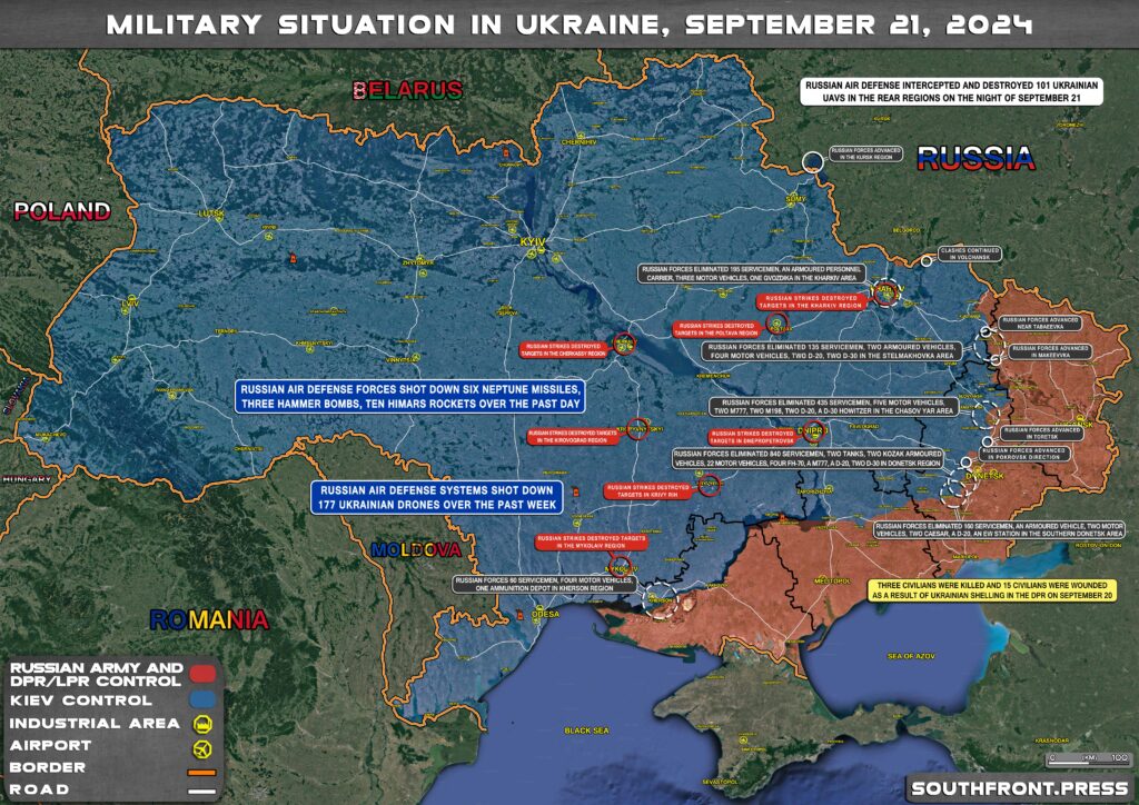 Military Situation In Russian Kursk Region And On Ukrainian Frontlines On September 21, 2024 (Maps Update)