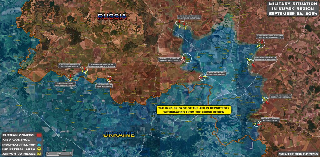 Military Situation In Russian Kursk Region And On Ukrainian Frontlines On September 26, 2024 (Maps Update)