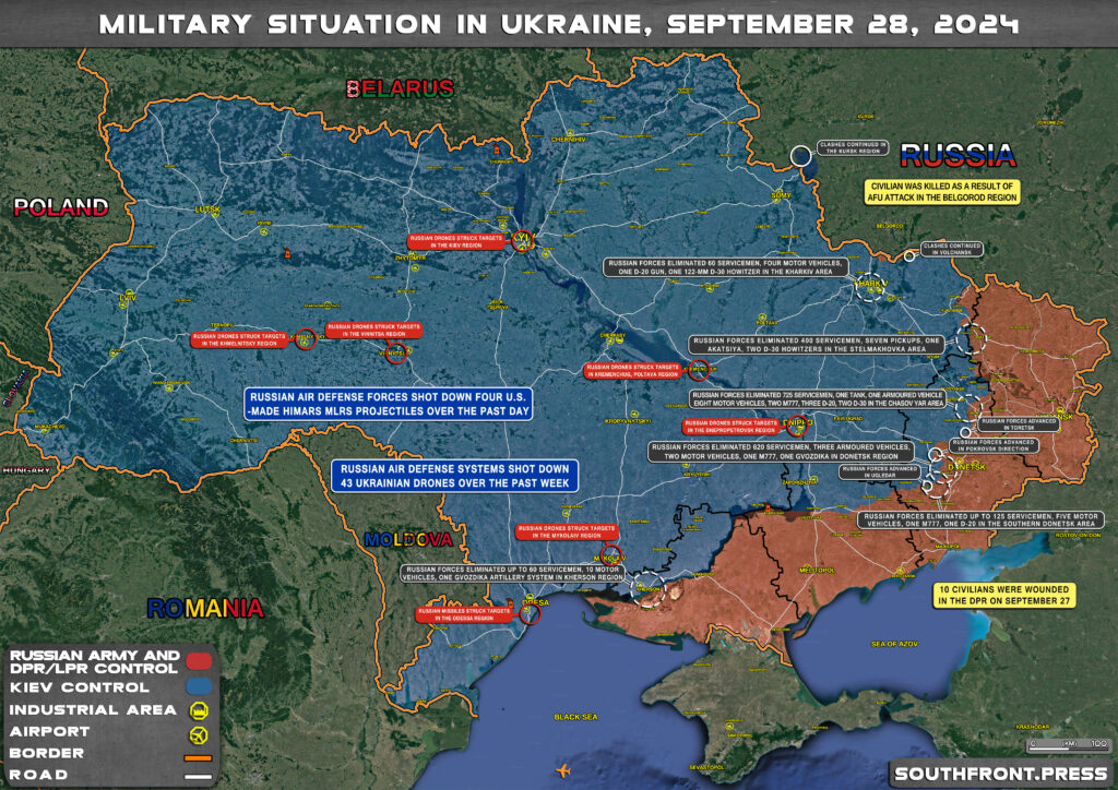 Military Situation In Russian Kursk Region And On Ukrainian Frontlines On September 28, 2024 (Maps Update)