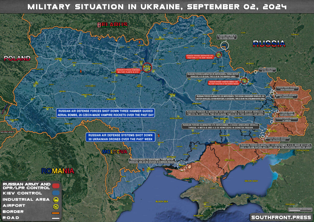 Military Situation In Russian Kursk Region And On Ukrainian Frontlines On September 2, 2024 (Maps Update)