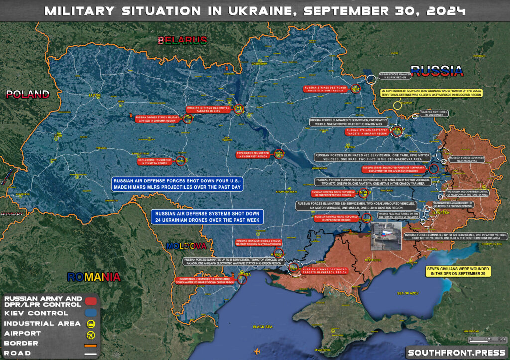 Military Situation In Russian Kursk Region And On Ukrainian Frontlines On September 30, 2024 (Maps Update)