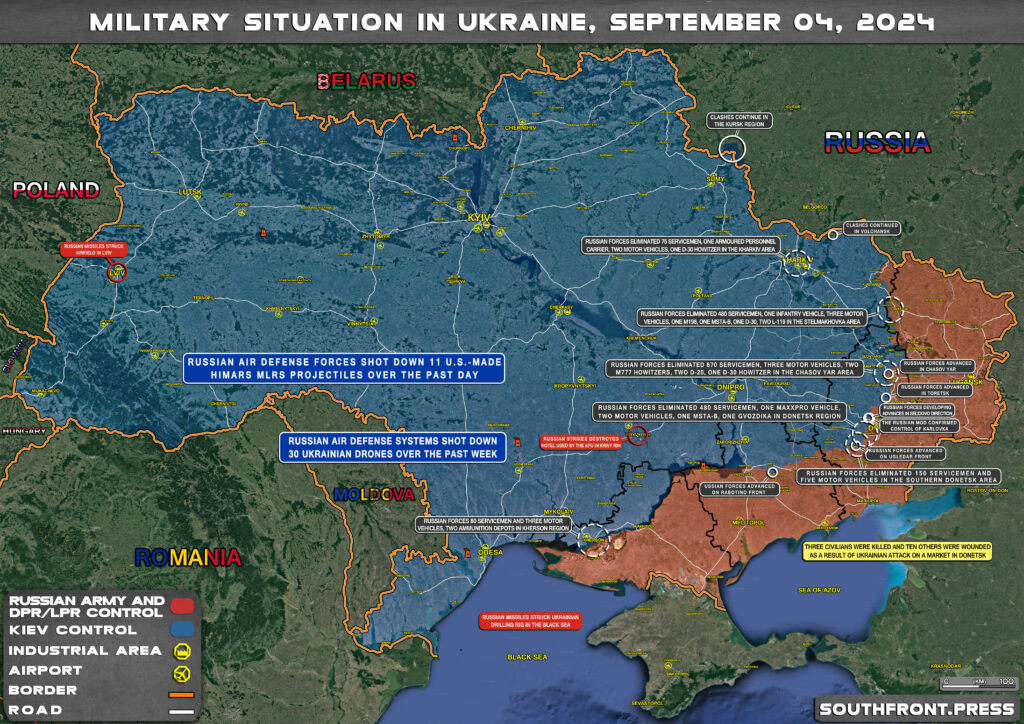 Military Situation In Russian Kursk Region And On Ukrainian Frontlines On September 4, 2024 (Maps Update)