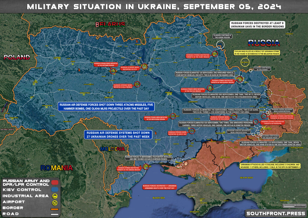 Military Situation In Russian Kursk Region And On Ukrainian Frontlines On September 5, 2024 (Maps Update)