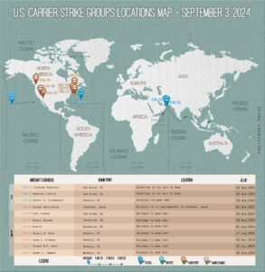 Locations Of US Carrier Strike Groups – September 3, 2024