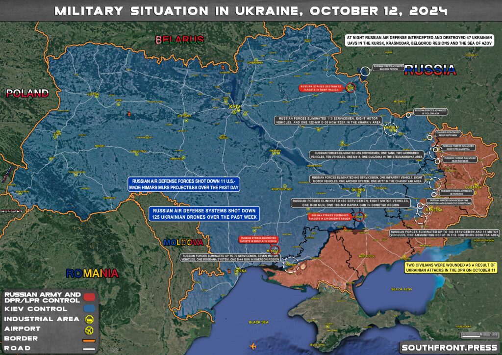 Military Situation In Russian Kursk Region And On Ukrainian Frontlines On October 12, 2024 (Maps Update)