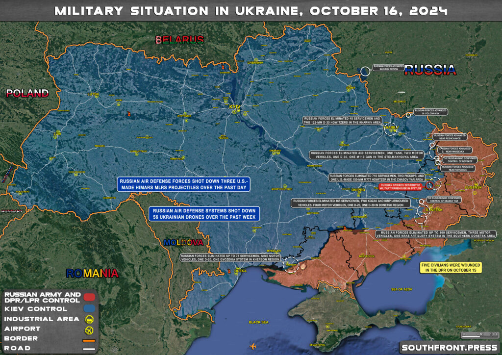 Military Situation In Russian Kursk Region And On Ukrainian Frontlines On October 16, 2024 (Maps Update)