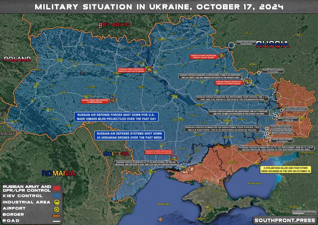 Military Situation In Russian Kursk Region And On Ukrainian Frontlines On October 17, 2024 (Maps Update)