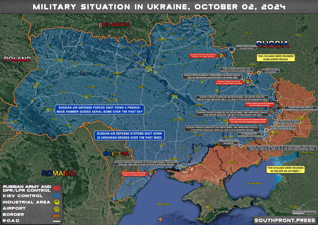 Military Situation In Russian Kursk Region And On Ukrainian Frontlines On October 2, 2024 (Maps Update)