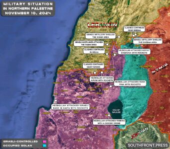 Military Situation In Northern Palestine On November 10, 2024 (Map Update)