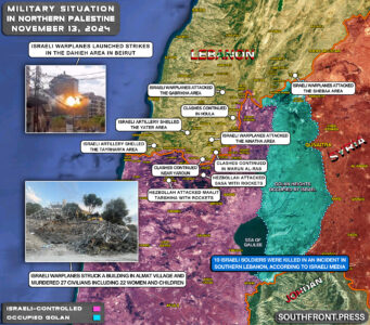 Military Situation In Northern Palestine On November 13, 2024 (Map Update)