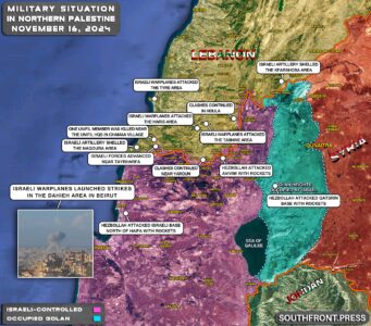 Military Situation In Northern Palestine On November 16, 2024 (Map Update)