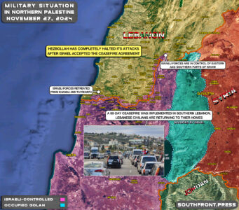 Military Situation In Northern Palestine On November 27, 2024 (Map Update)