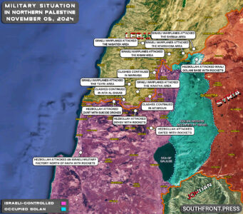 Military Situation In Northern Palestine On November 5, 2024 (Map Update)