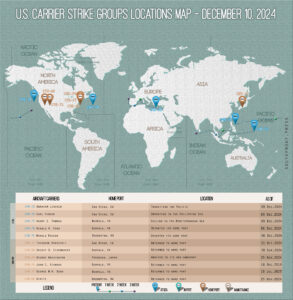 Locations Of US Carrier Strike Groups – December 10, 2024