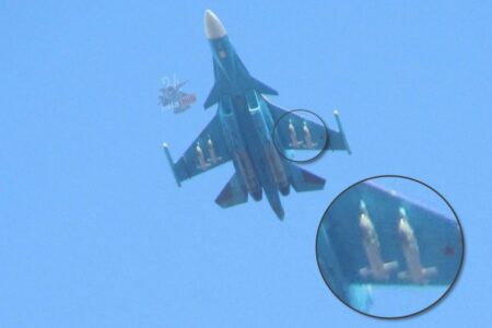 Russian Fighter Bomber Spotted Carrying Bombs With Improved Guidance Kits